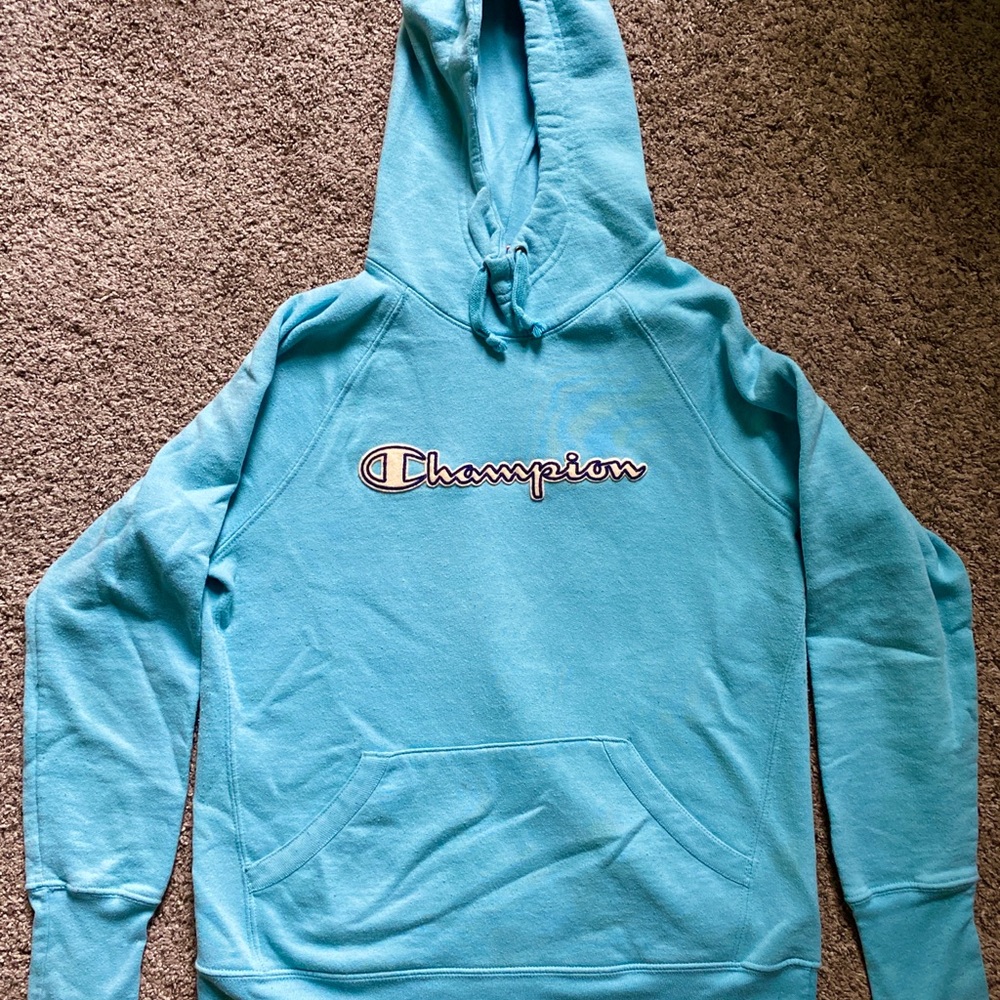 Champion Turquoise Crewneck Sweatshirt with Contrasting Trim